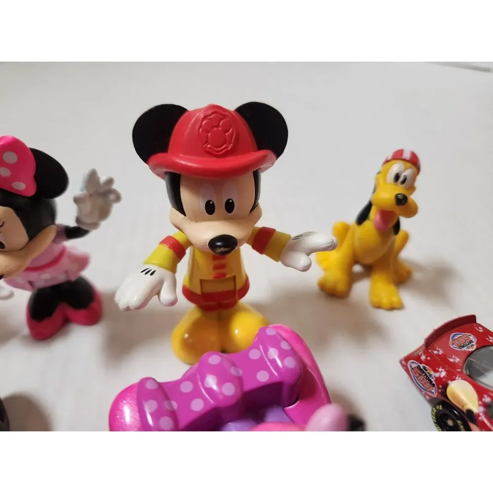 Disney Mickey & Minnie Racer Vehicles Lot w/ Pluto Figurine – Mixed Characters